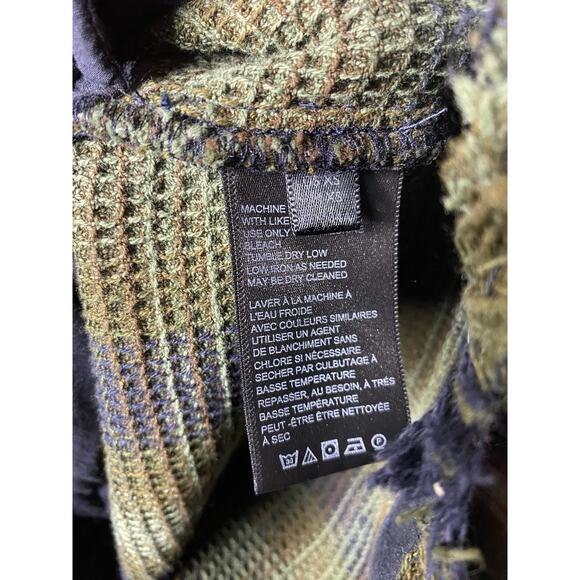 Free People Anneli Plaid Shirt Jacket Women's XS Boho Grunge Shacket Green Earth - Picture 8 of 10